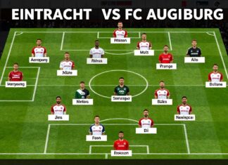 Eintracht Frankfurt und FC Augsburg mit 23 Spielern im Kader