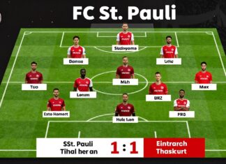 FC St. Pauli stellt 11 Spieler gegen Eintracht Frankfurt auf