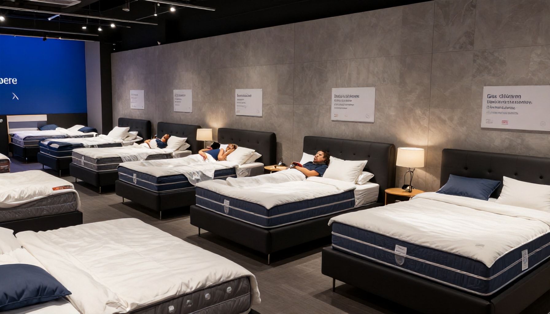 Besucher erleben Schlafkomfort live