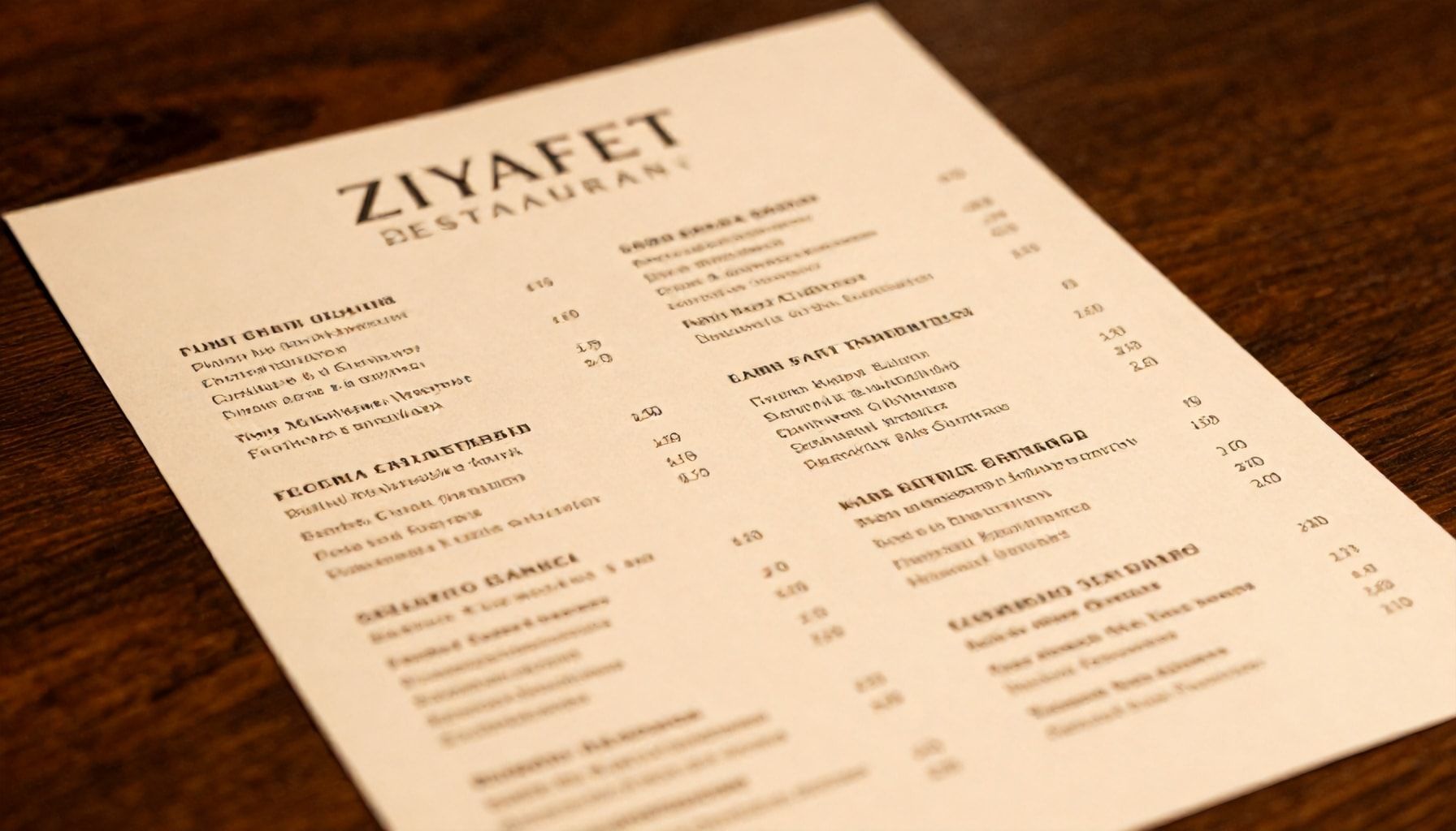 Ein Blick auf das authentische Menü