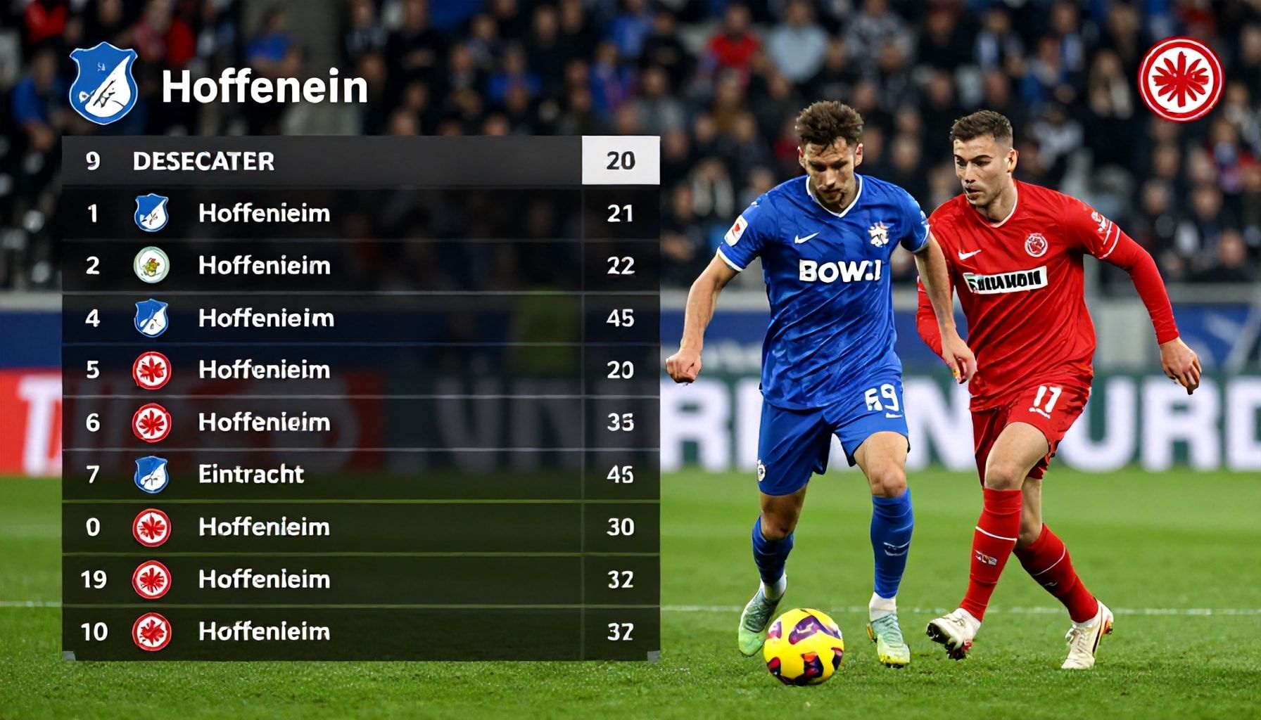 Frankfurt gleicht aus, Hoffenheim siegt