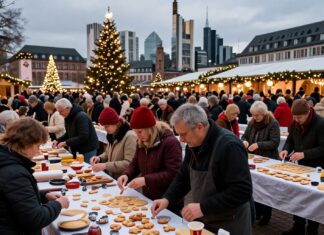 Frankfurt am Main: 12.000 Menschen feiern Plätzchen-Backen im Advent