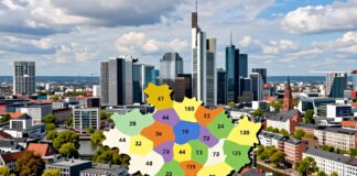 Frankfurts Postleitzahlen: 44 Bezirke, 73 Postleitzahlen