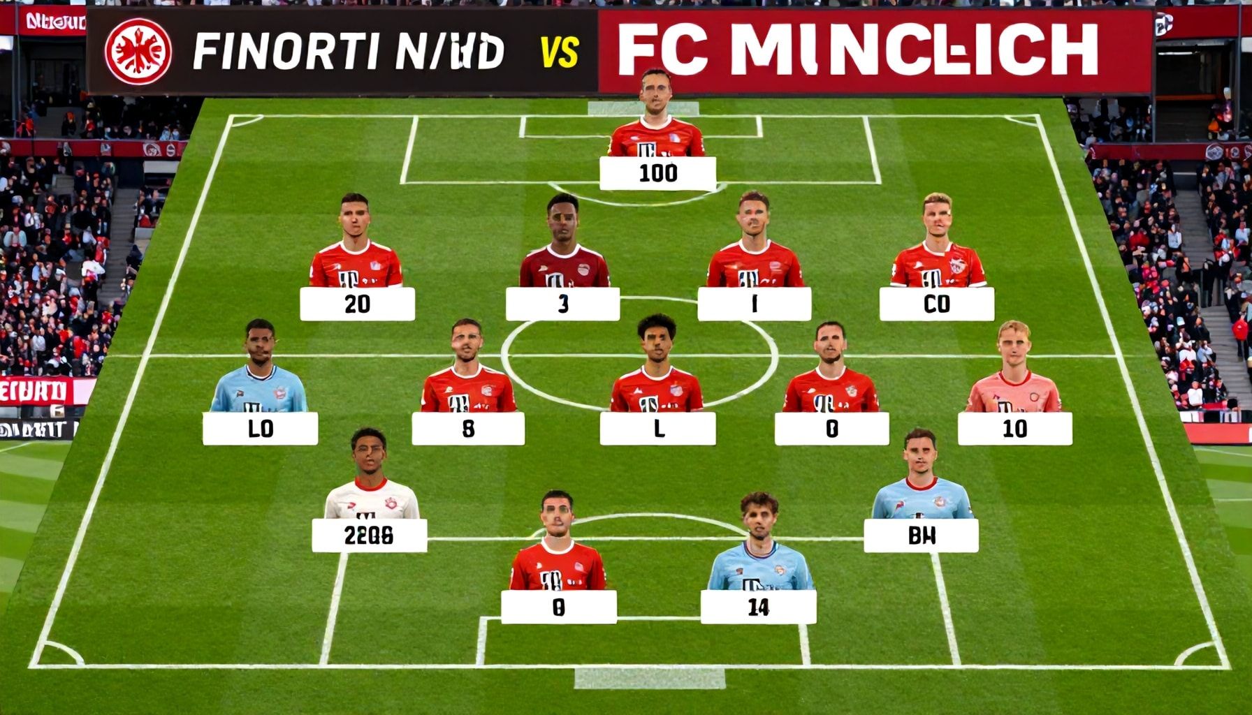 Frankfurts letzte Aufstellung im Vergleich