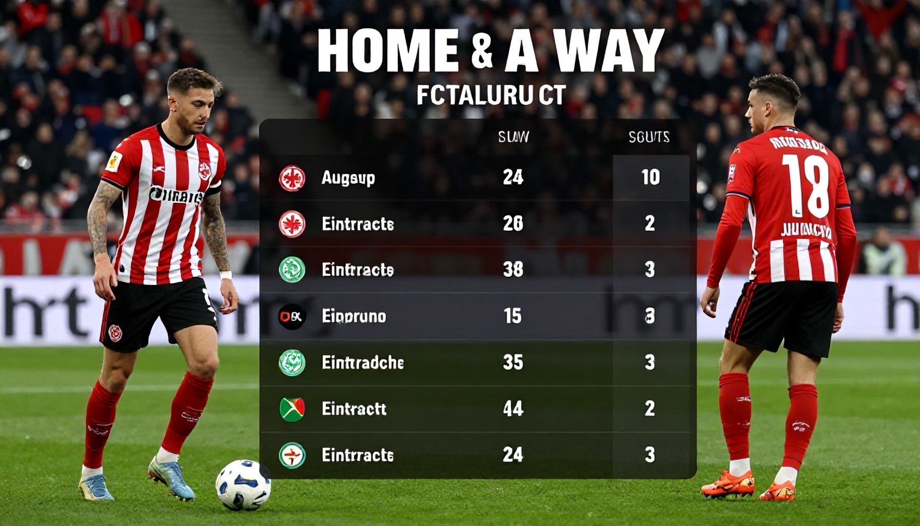 Heim- und Auswärtsstatistiken im Vergleich
