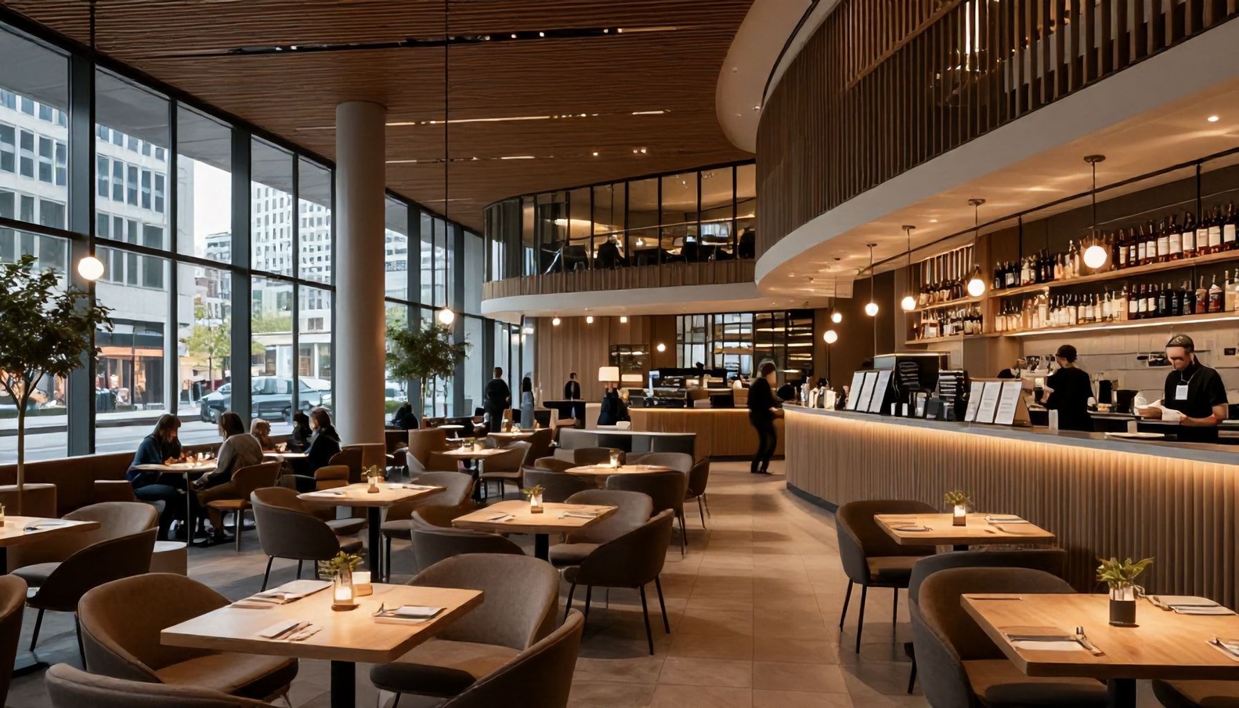 Moderne Atmosphäre mit 150 Sitzplätzen