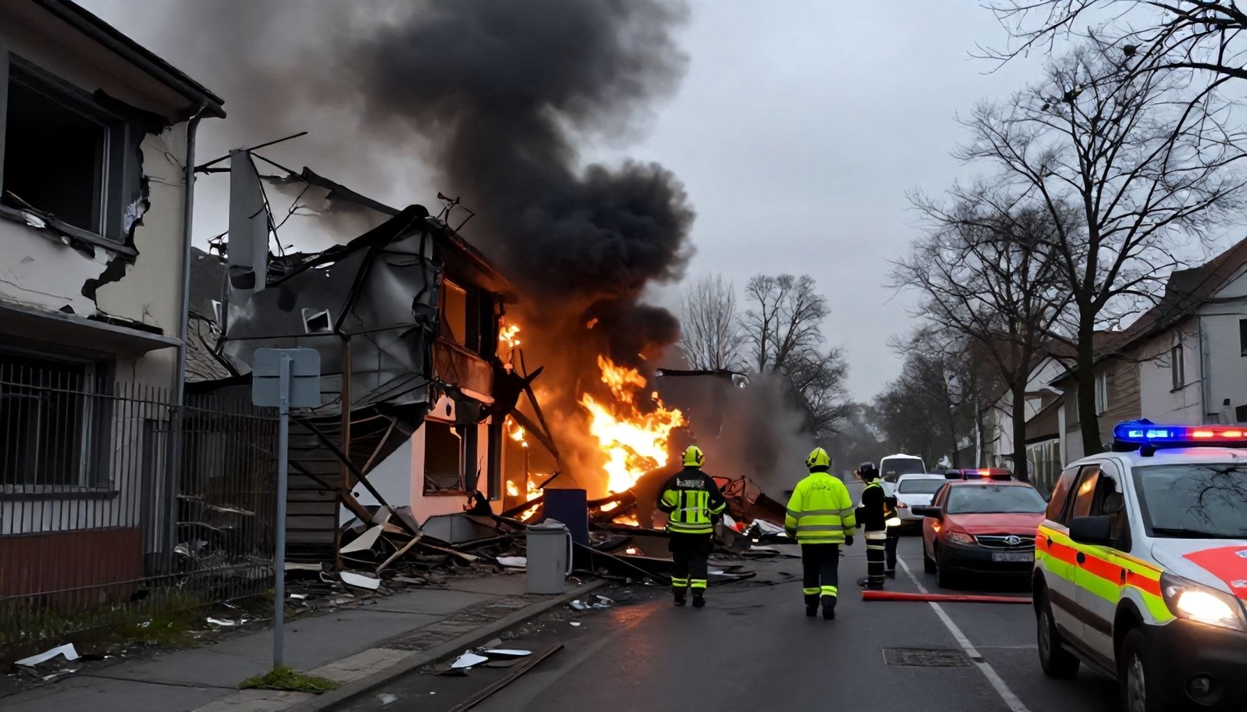 Schäden und Evakuierungen im Viertel