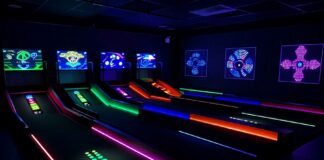 Neue Schwarzlicht-Minigolf-Anlage mit 18 Bahnen in Frankfurt eröffnet Home