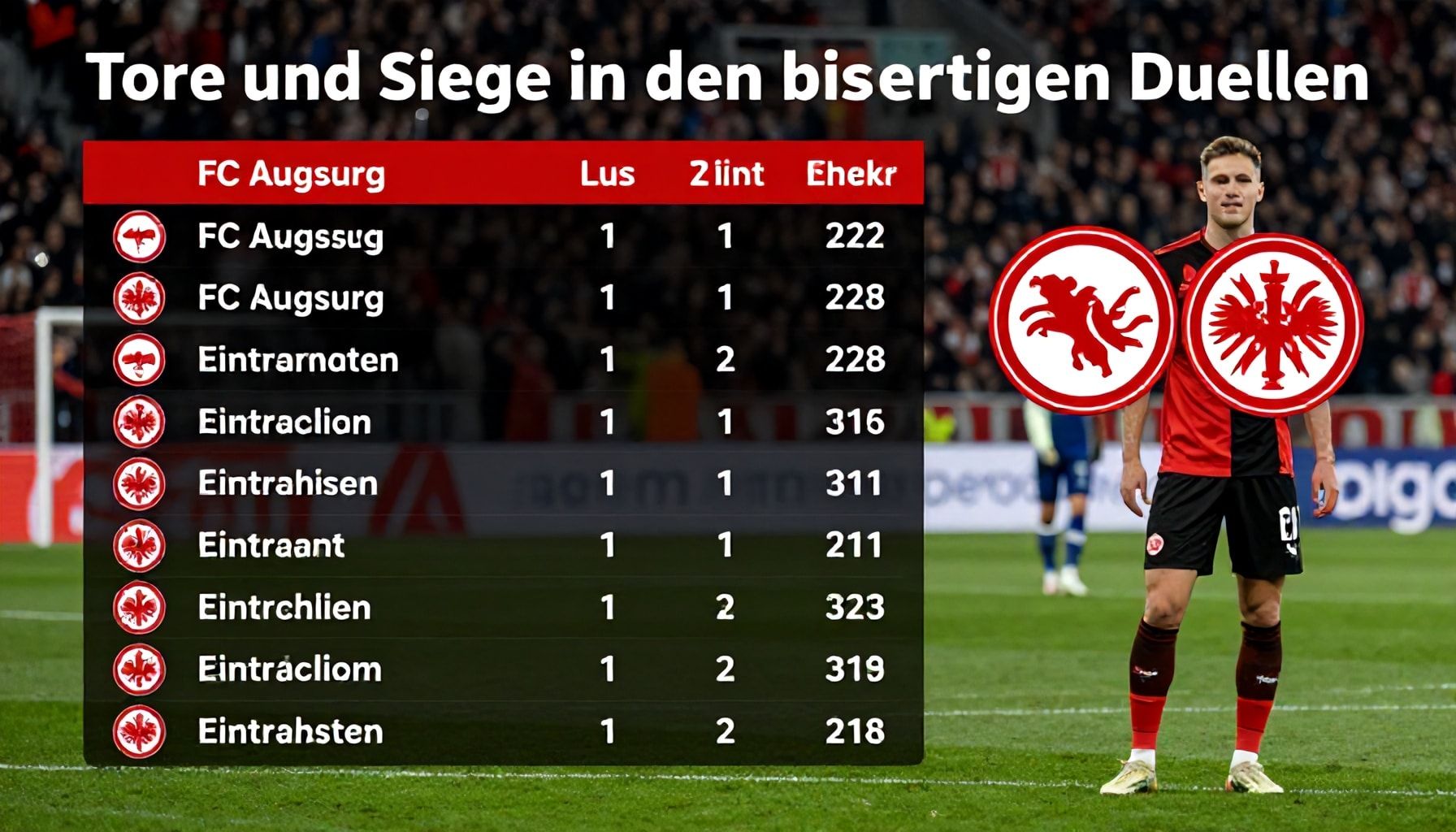 Tore und Siege in den bisherigen Duellen